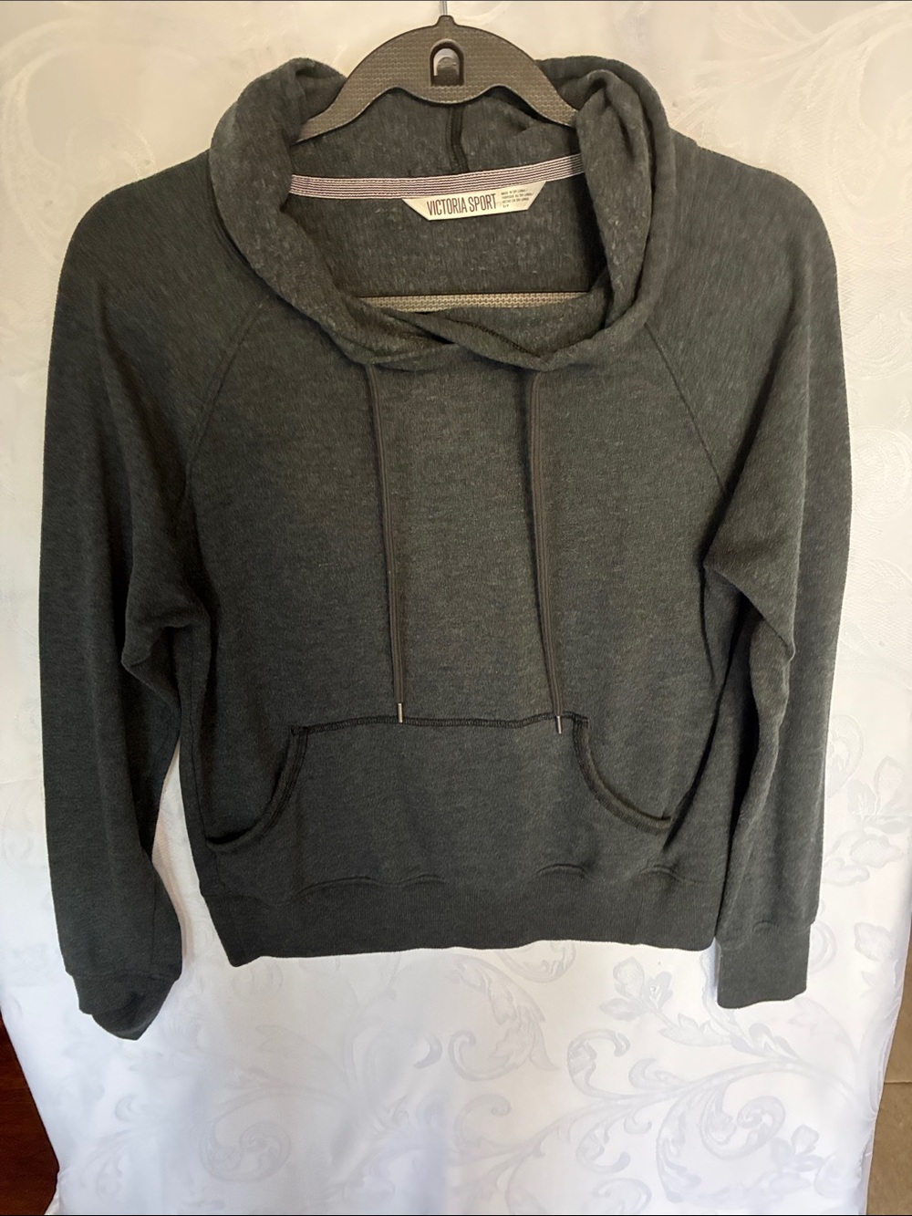 Victoria's Secret Charcoal Gray Cowl-Neck Pullover Hoodie